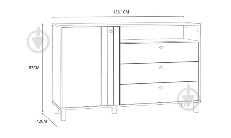 Комод Forte Meble Келліс 1381x870x420 мм дуб маувелла/молочний - фото 5 Комод Forte Meble Келліс 1381x870x420 мм дуб маувелла/молочний - фото 5