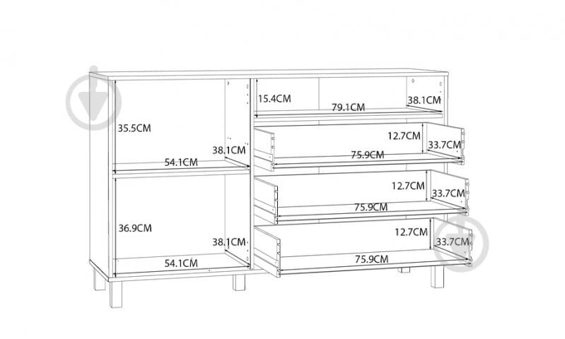 Комод Forte Meble Келліс 1381x870x420 мм дуб маувелла/молочний - фото 6 Комод Forte Meble Келліс 1381x870x420 мм дуб маувелла/молочний - фото 6
