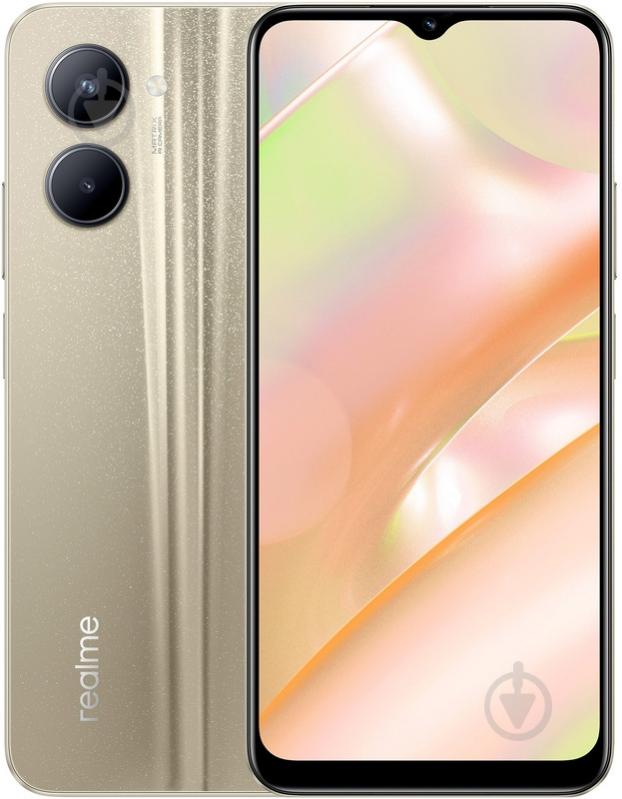 Смартфон realme C33 Dual Sim 4/64GB sandy gold (RMX3624) - фото 1 Смартфон realme C33 Dual Sim 4/64GB sandy gold (RMX3624) - фото 1