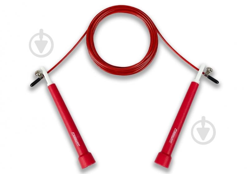 Скакалка EasyFit Speed Cable Rope 3 м со стальным тросом и регулируемой длиной красная EF-2039-R - фото 1