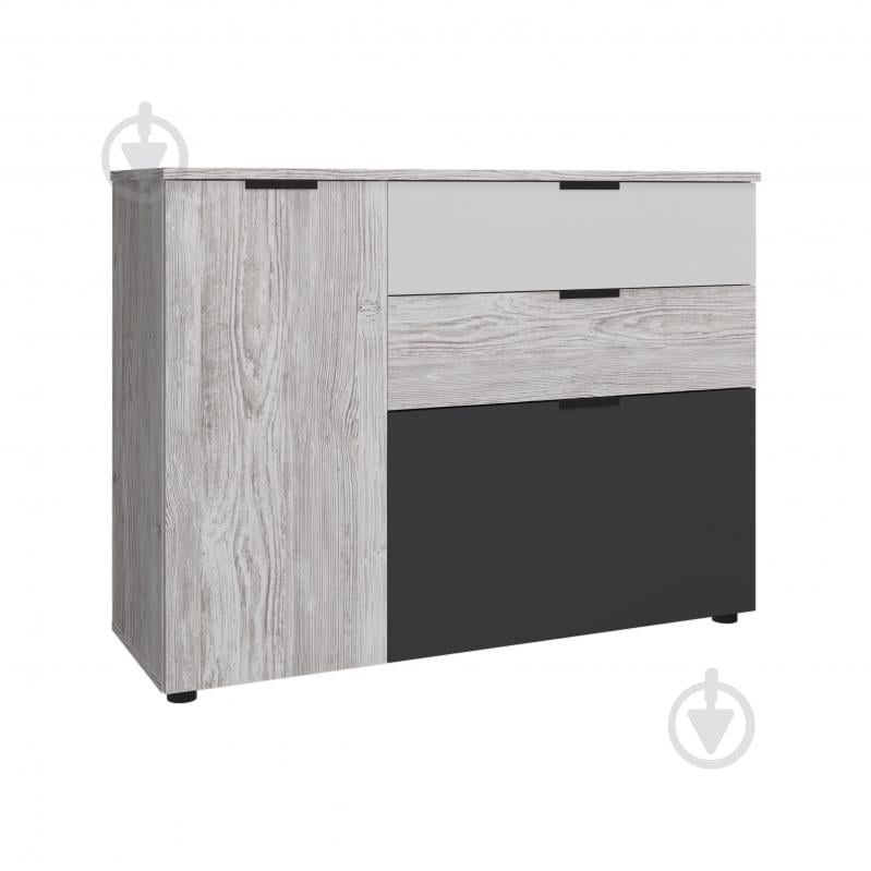 Комод Вісент 1дв+3ш ГР07 1200x900x404 мм дуб аляска/графит/белый/дуб аляска - фото 1 Комод Вісент 1дв+3ш ГР07 1200x900x404 мм дуб аляска/графит/белый/дуб аляска - фото 1