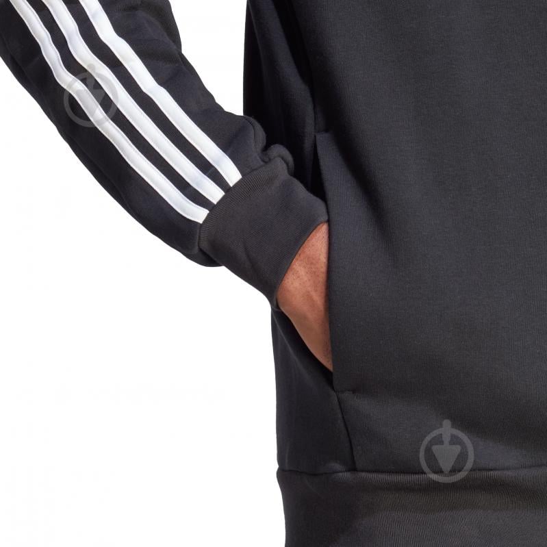 Джемпер Adidas Essentials Fleece 3-Stripes Full-Zip IB4029 р.3XL чорний - фото 4