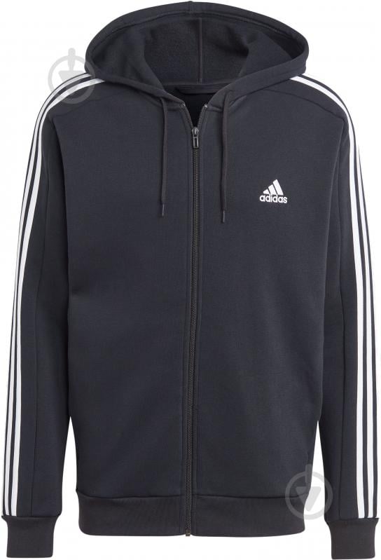 Джемпер Adidas Essentials Fleece 3-Stripes Full-Zip IB4029 р.3XL чорний - фото 5