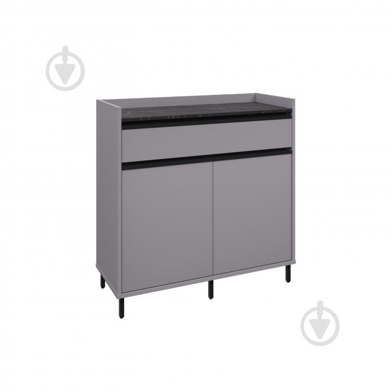 Комод Вісент 2ш+2дв ГБ06 1020x900x400 мм сірий/мармур чорний - фото 1 Комод Вісент 2ш+2дв ГБ06 1020x900x400 мм сірий/мармур чорний - фото 1