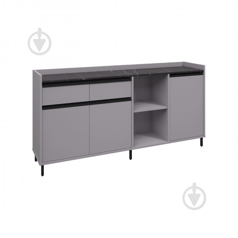 Комод Вісент 2ш+3дв+відкр. ГБ12 2000x900x400 мм сірий/мармур чорний - фото 1 Комод Вісент 2ш+3дв+відкр. ГБ12 2000x900x400 мм сірий/мармур чорний - фото 1