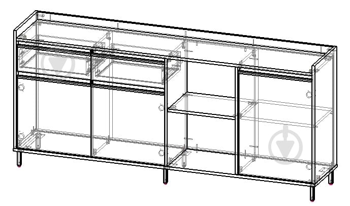 Комод Вісент 2ш+3дв+відкр. ГБ12 2000x900x400 мм сірий/мармур чорний - фото 2 Комод Вісент 2ш+3дв+відкр. ГБ12 2000x900x400 мм сірий/мармур чорний - фото 2