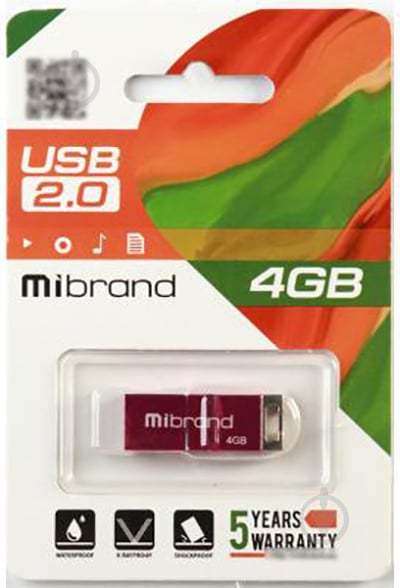 Флешпам'ять USB Mibrand Chameleon 4 ГБ USB 2.0 pink (MI2.0/CH4U6P) - фото 2