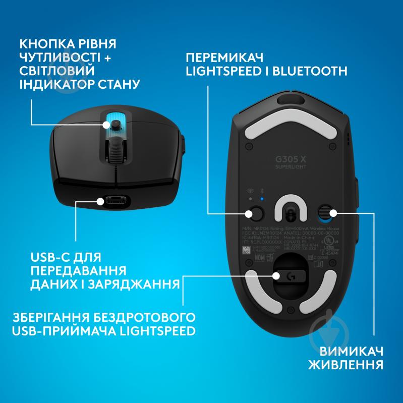 Игровая мышь Logitech G305 X Superlight black (910-007739) - фото 8