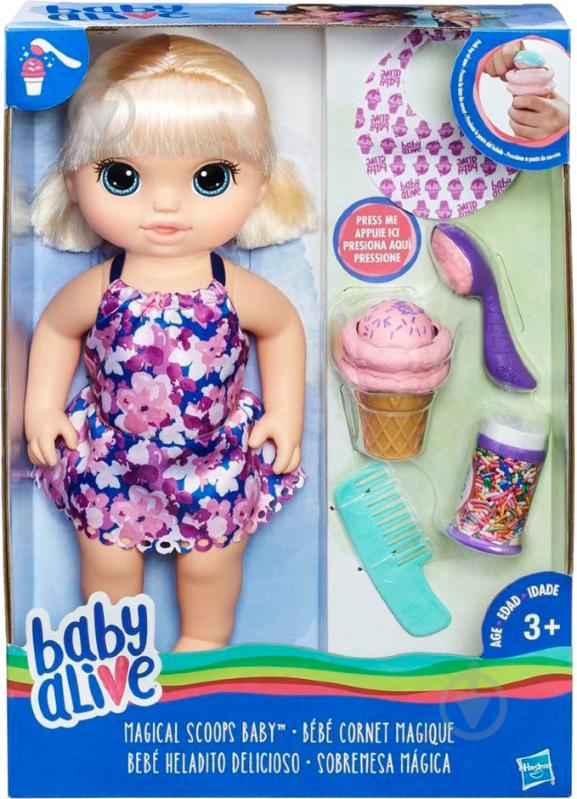 Кукла Hasbro Baby Alive Малышка с мороженым C1090 - фото 1