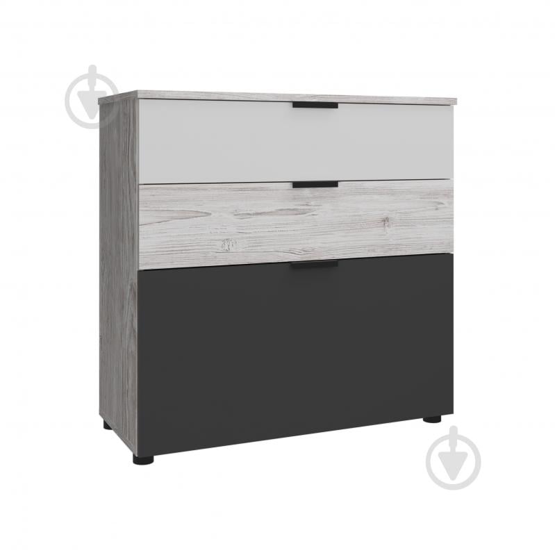 Комод Вісент 3ш ГР08 900x900x404 мм дуб аляска/графит/белый/дуб аляска - фото 1 Комод Вісент 3ш ГР08 900x900x404 мм дуб аляска/графит/белый/дуб аляска - фото 1