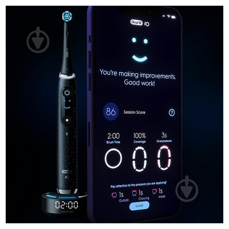Електрична зубна щітка Oral-B iO Серія 10 Чорна (80369236) - фото 9 Електрична зубна щітка Oral-B iO Серія 10 Чорна (80369236) - фото 9