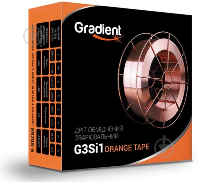 Дріт зварювальний оміднений Gradient G3Si1 1 мм 15 кг - фото 1