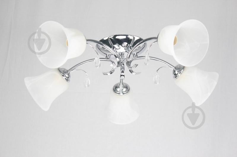 Люстра потолочная Геотон Е483-5 5x60 Вт E27 хром - фото 1