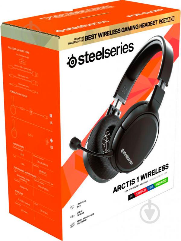 Гарнитура игровая SteelSeries ARCTIS 1 WIRELESS black (SS61512) - фото 4