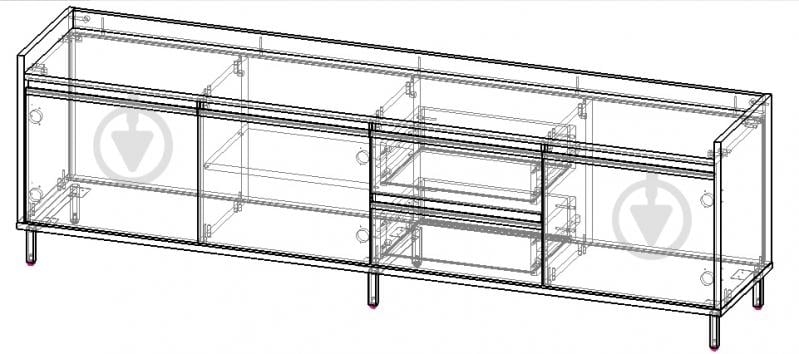Тумба под ТВ Вісент Габриэль 2дв+2ш ГБ10 белый/мрамор черный - фото 2