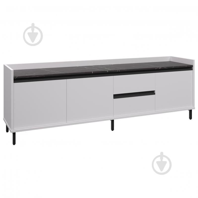 Тумба под ТВ Вісент Габриэль 2дв+2ш ГБ10 белый/мрамор черный - фото 1