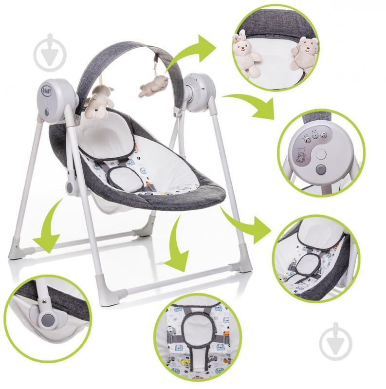 Кресло-качалка 4Baby Swing grey 4SG02 - фото 6