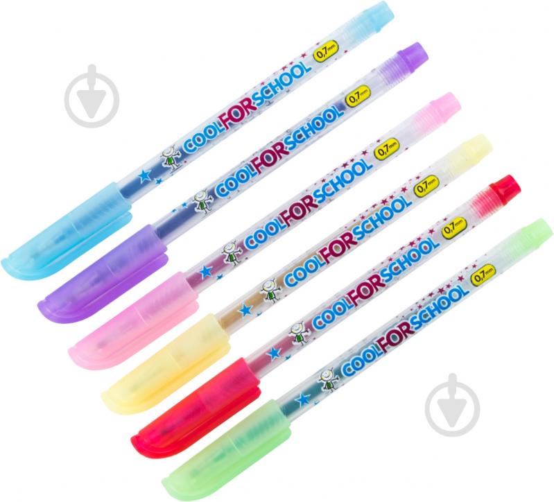 Набір ручок гелевих Cool For School Glint 6 кольорів - фото 1