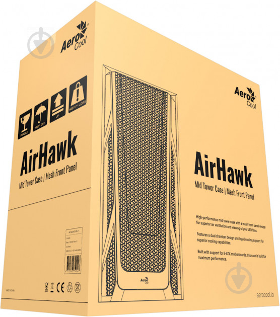 Корпус AeroCool AirHawk Duo-G-BK-v1 ARGB Tempered Glass Black (AirHawk Duo-G-BK-v1 ) - фото 10