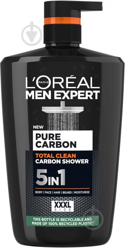 Гель для душу L'Oreal Paris Men Expert Total Clean 5 в 1 1000 мл - фото 1