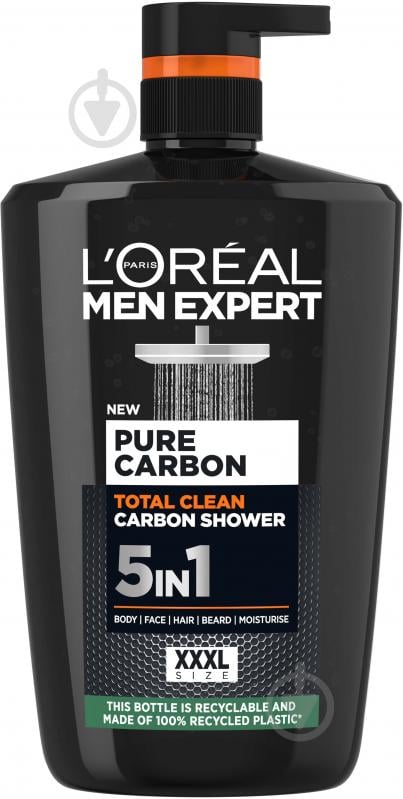 Гель для душа L'Oreal Paris Men Expert Total Clean 5 в 1 1000 мл - фото 1