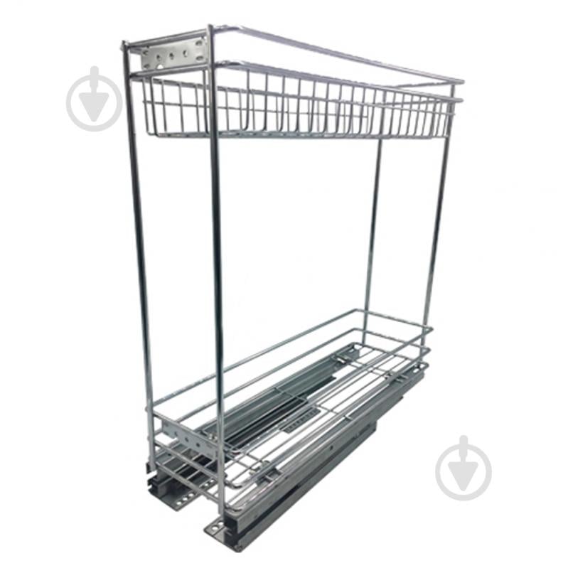 Карго DC 400 мм 2 полиці повного висування з плавним дотягом хром - фото 1