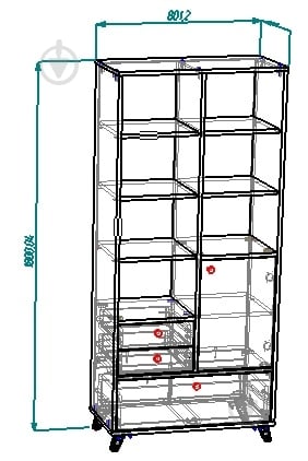 Стелаж Вісент 2дв+2ш ОЛ06 1800х800х400 мм біла аляска / кашемір/рожевий/сірий/дуб аляска - фото 2 Стелаж Вісент 2дв+2ш ОЛ06 1800х800х400 мм біла аляска / кашемір/рожевий/сірий/дуб аляска - фото 2