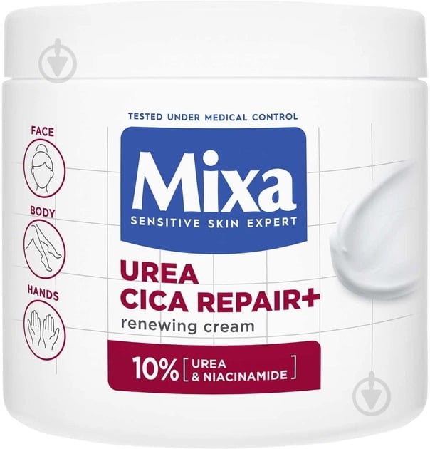 Крем Mixa Urea Cica Repair+ з Уреєю для сухої огрубілої шкіри 400 мл - фото 1