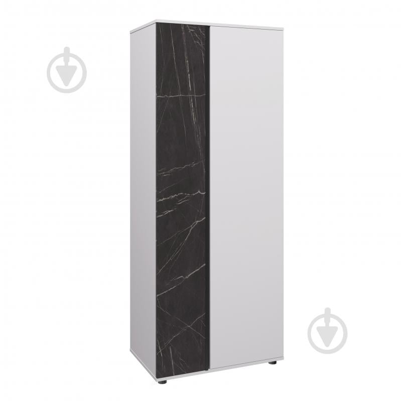 Шафа Вісент 2дв (мікроліфт + полиці) ГБ16 2100х900х400 мм біла аляска / білий/мармур чорний - фото 1 Шафа Вісент 2дв (мікроліфт + полиці) ГБ16 2100х900х400 мм біла аляска / білий/мармур чорний - фото 1