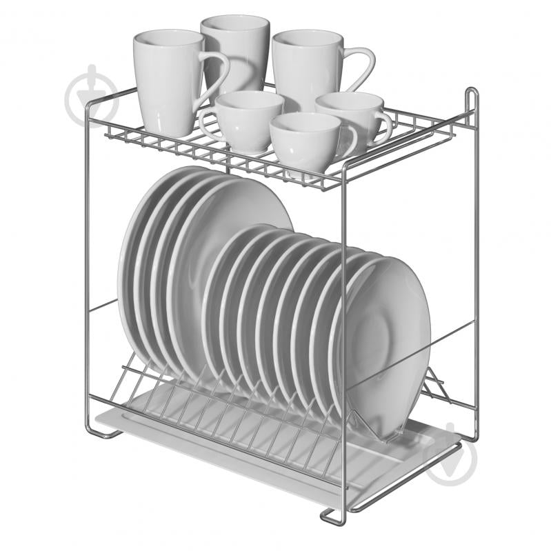 Сушилка для посуды двухъярусная с креплением на стену (СП24222) Метал-Стиль - фото 1