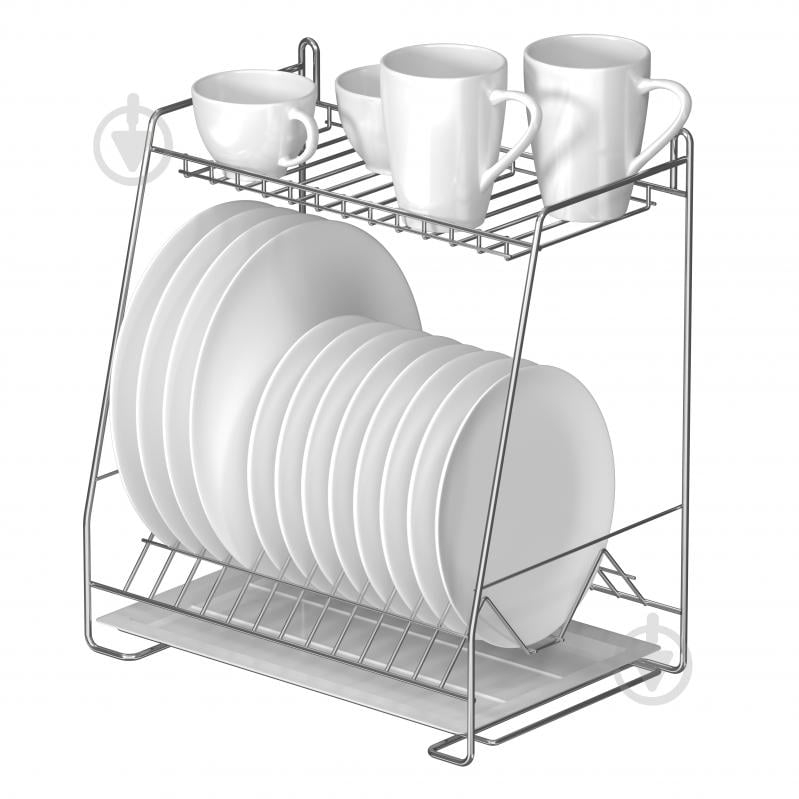Сушарка для посуду двоярусна з кріпленням на стіну (СТ24222) Метал-Стиль - фото 1