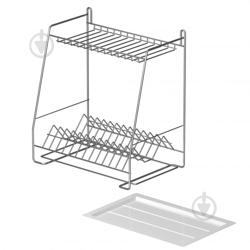 Сушарка для посуду двоярусна з кріпленням на стіну (СТ24222) Метал-Стиль - фото 2
