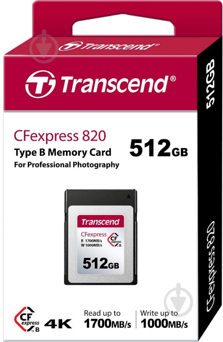 Карта памяти Transcend CFexpress 512 ГБ (TS512GCFE820) 820 Type B - фото 3