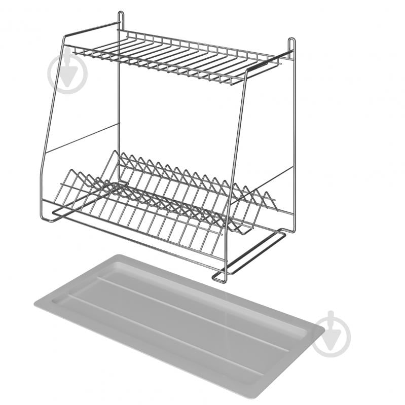 Сушилка для посуды двухъярусная с креплением на стену (СТ25222) Метал-Стиль - фото 3