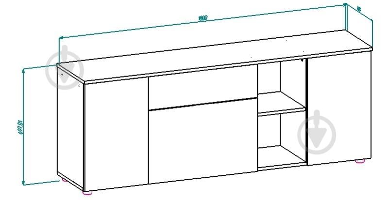 Тумба под ТВ Вісент 2дв+2ш ГР04 - фото 2