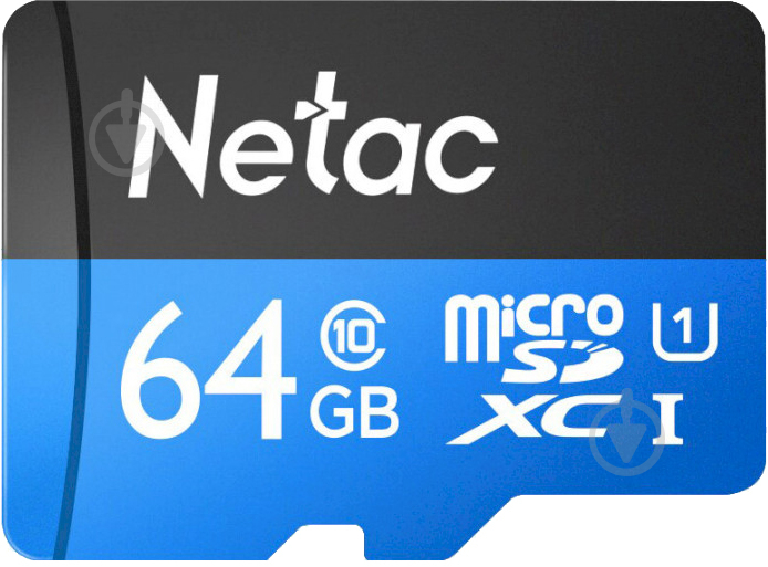 Карта памяти Netac microSDHC 64 ГБ Class 10UHS-I (NT02P500STN-064G-R) U1 - фото 1