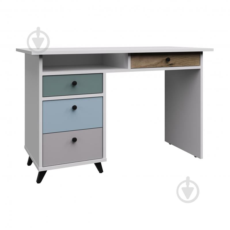 Стіл Вісент 4ш+відкр. ОЛ03 750х1200х550 мм біла аляска/блакитний/білий - фото 1 Стіл Вісент 4ш+відкр. ОЛ03 750х1200х550 мм біла аляска/блакитний/білий - фото 1