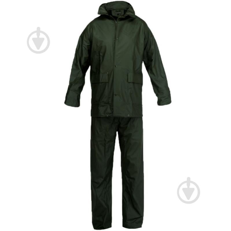 Дождевик комплект ПУ/ПВХ зеленый р.XXL - фото 1