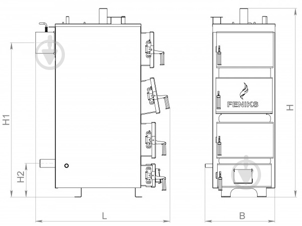 Котел твердопаливний Feniks C 22 кВт, товщина сталі 5мм - фото 6
