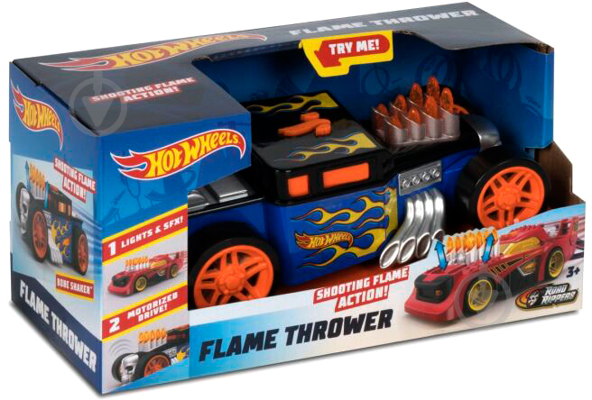 Автомобиль Toy State Машина hot Wheels огненная вспышка Bone Shaker со светом и звуком 18 см - фото 2