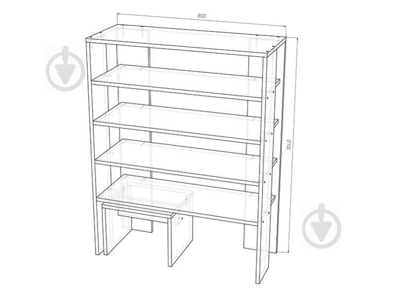 Тумба для взуття DC Gretta 800x320x1040 мм кантрі - фото 4