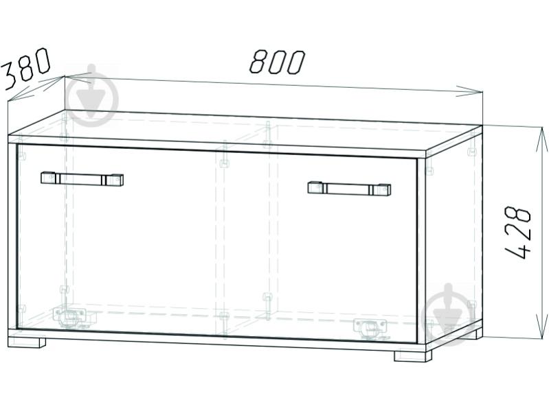 Тумба для обуви DC Nika 800x380x428 мм дуб сонома - фото 2