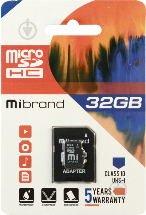 Карта пам'яті microSDHC 32 ГБ Class 10UHS-I (MICDHU1/32GB-A) Mibrand - фото 1