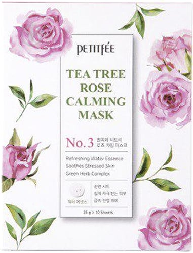 Маска для обличчя Petitfee Tea Tree Rose Calming Mask 250 г 10 шт. - фото 1