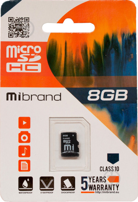 Карта пам'яті microSDHC 8 ГБ Class 10 (MICDHC10/8GB) Mibrand