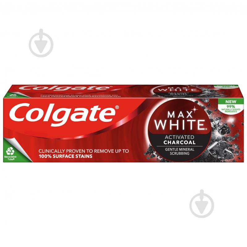 Зубна паста Colgate Max White Activ Charcoal 75 мл - фото 1