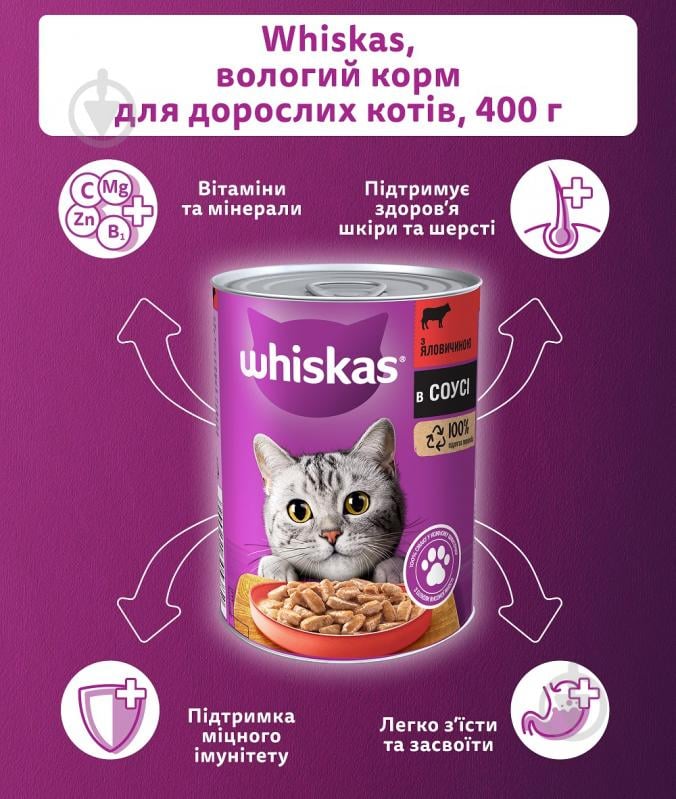 Консерва Whiskas с говядиной 400 г - фото 6