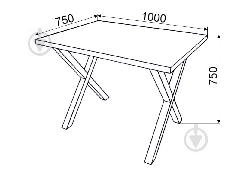 Стол обеденный DC Tim 1000x750x32 Белый Аляска 2 ноги черные ХХ - фото 2