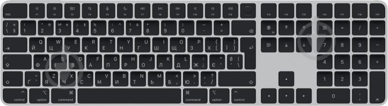 Клавиатура беспроводная Apple Keyboard with Touch ID and Numeric Keypad for Mac models with Apple silicon (MMMR3UA/A) black - фото 1