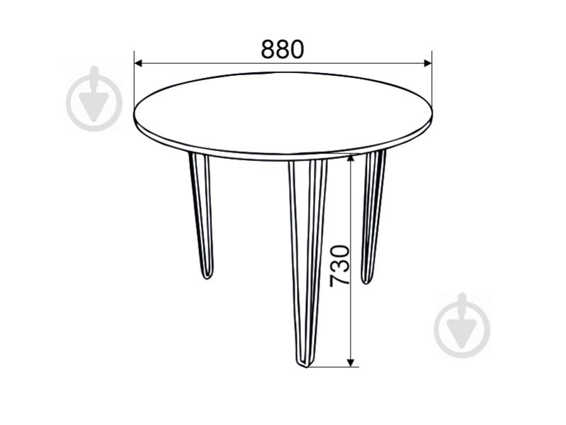 Стіл обідній DC Tom R880x16 Кантрі 3 ноги білі прутові - фото 2